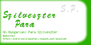 szilveszter para business card